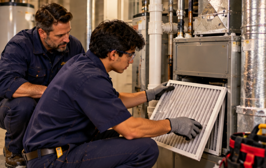 What Does an HVAC Apprentice Do on a Winter Furnace Call?